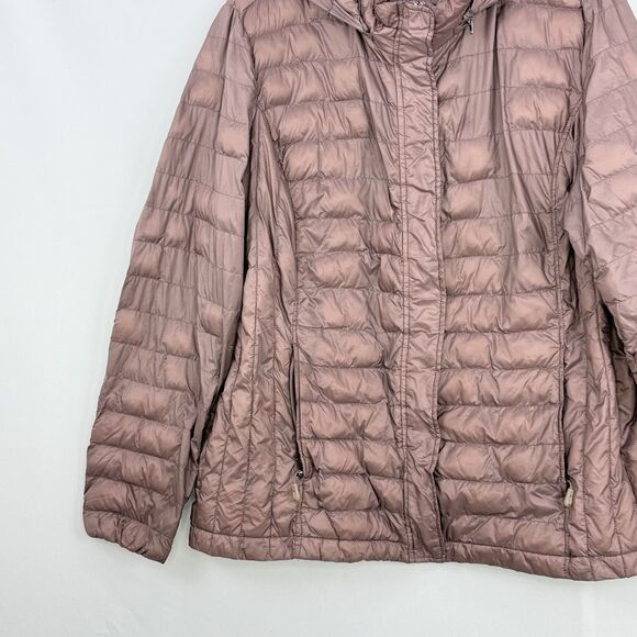 32 Degrees Heat Womens Hooded Down Puffer Packable Taupe Jacket Size 2X - Picture 8 of 16
